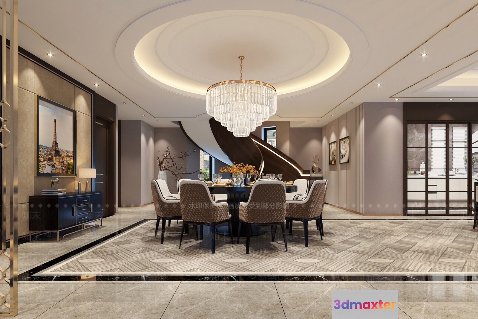 A Dining Room 3D Model - 16044 - VRAY Render