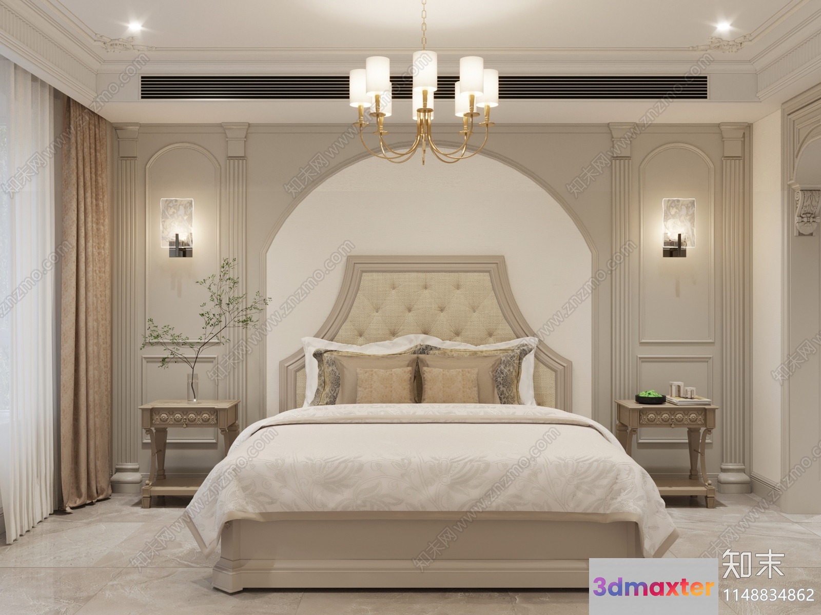 Cozy Bedroom 3D Model - 16378 - VRAY Render