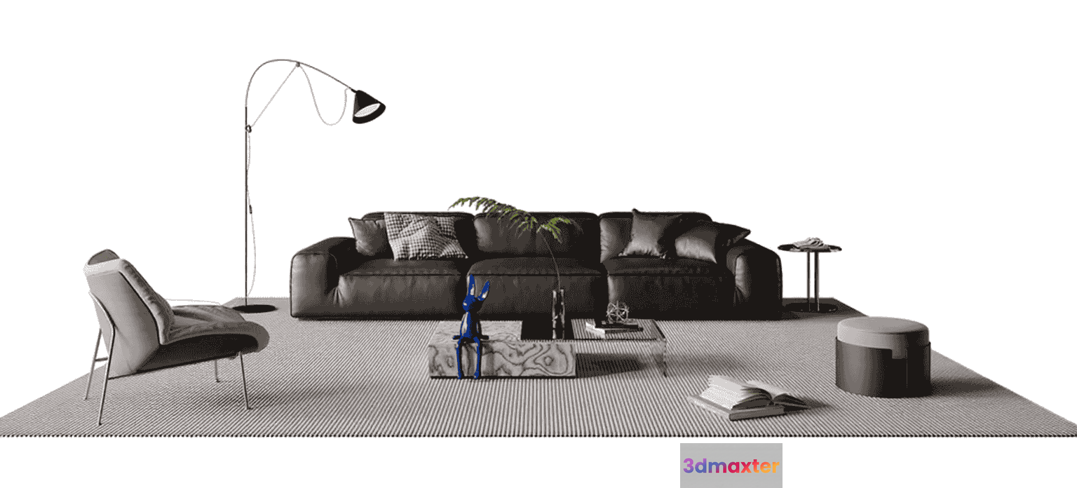 Modern Living Room 3D Model - 10056 - VRAY Render