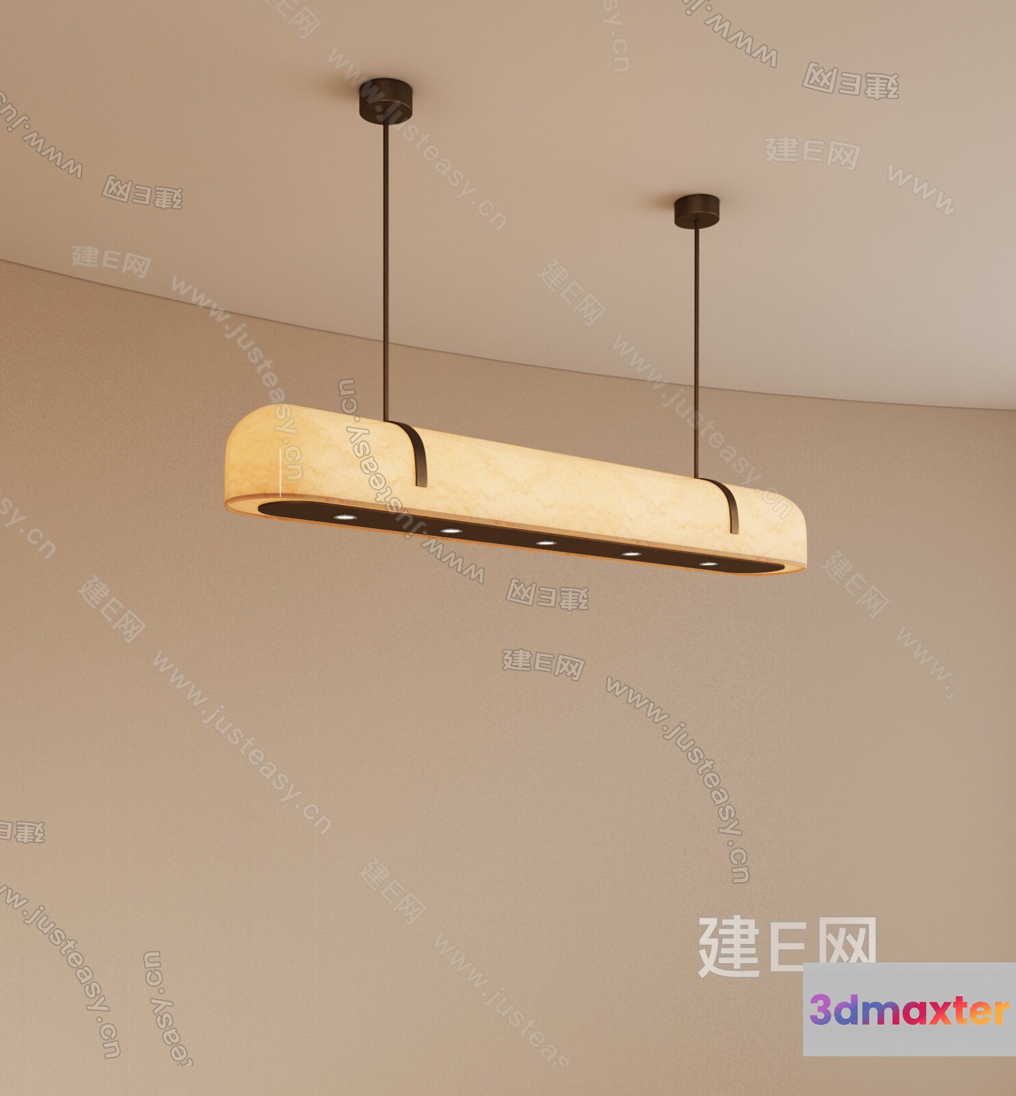 Gold Light Fixture 3D Model - 8095 - VRAY Render