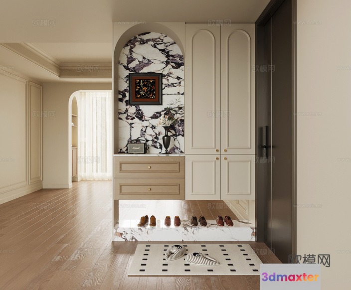 Modern Entryway Decor 3D Model - 11114 - VRAY Render