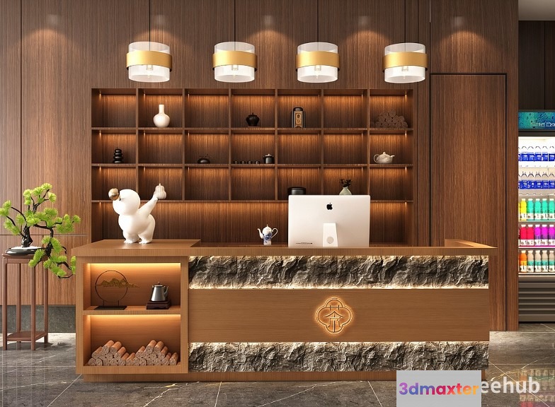 Modern Reception Desk 3D Model - 18981 - VRAY Render
