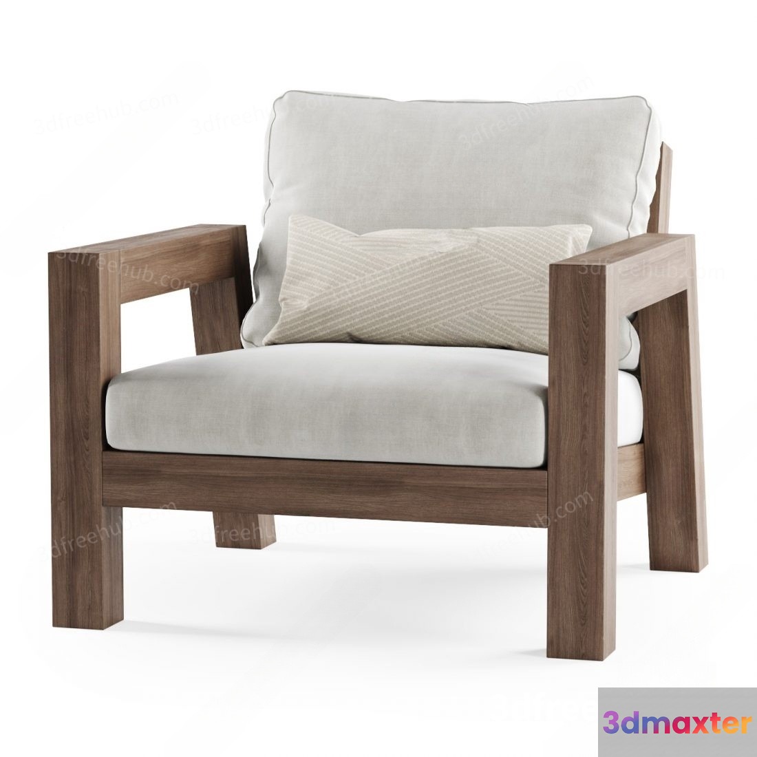 Wooden Armchair 3D Model - 651 - VRAY Render