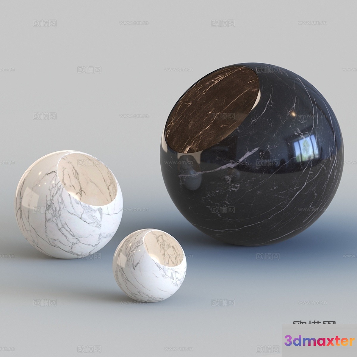 Modern Marble Spheres 3D Model - 19064 - VRAY Render