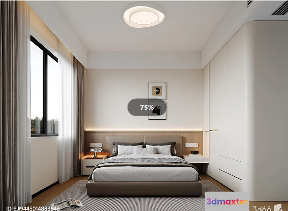 Cozy Bedroom 3D Model - 9636 - VRAY Render