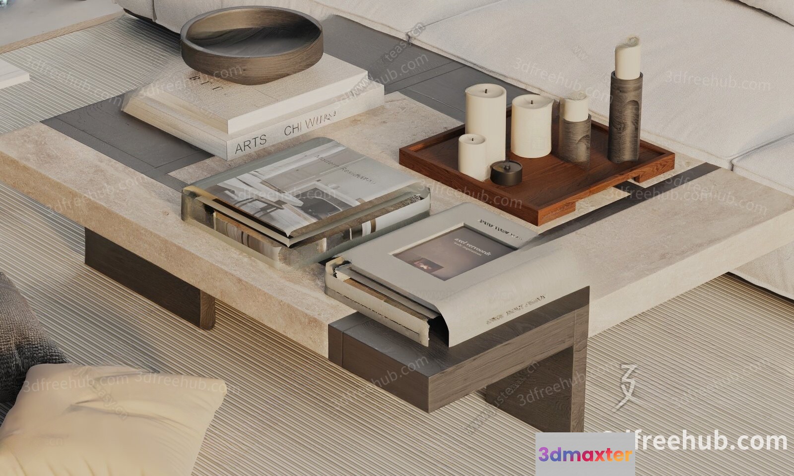 Modern Living Room 3D Model - 19307 - VRAY Render