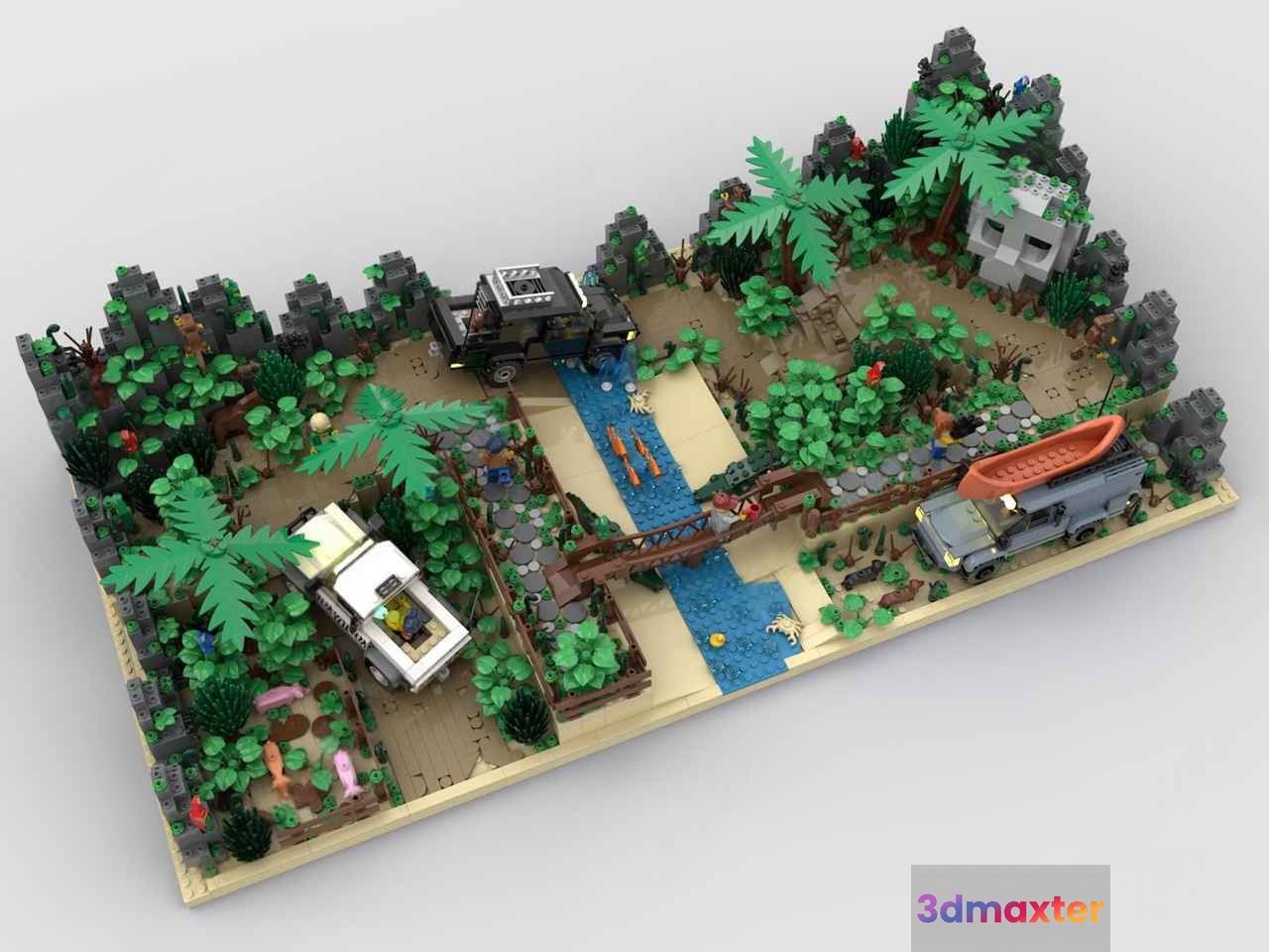 A 3D Model Of A Jungle Scene 3D Model - 8958 - VRAY Render