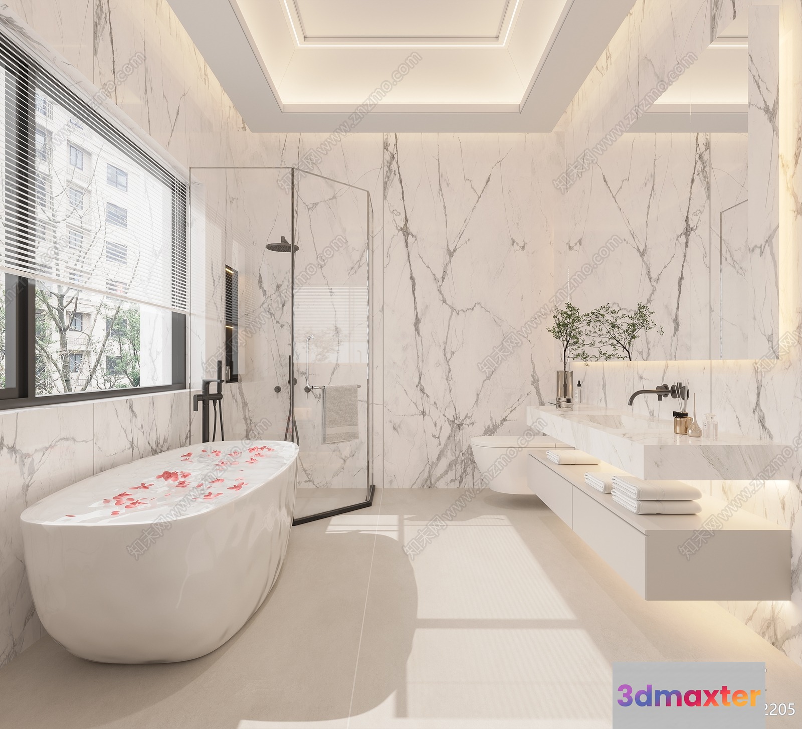 Modern Bathroom Design 3D Model - 23150 - VRAY Render