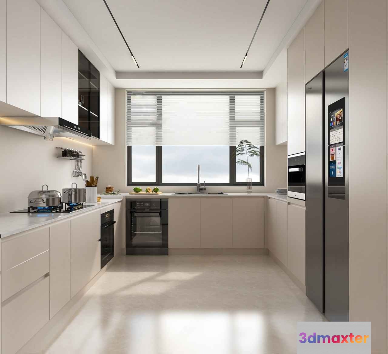 Modern Kitchen Design 3D Model - 13576 - VRAY Render