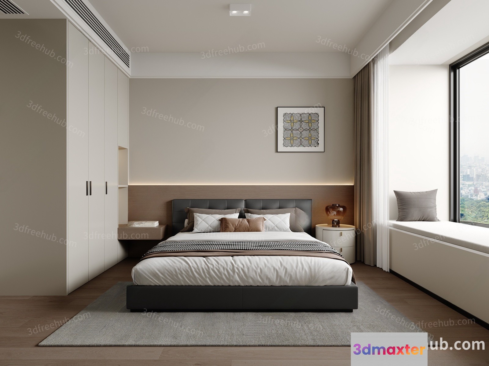 Cozy Bedroom 3D Model - 22473 - VRAY Render