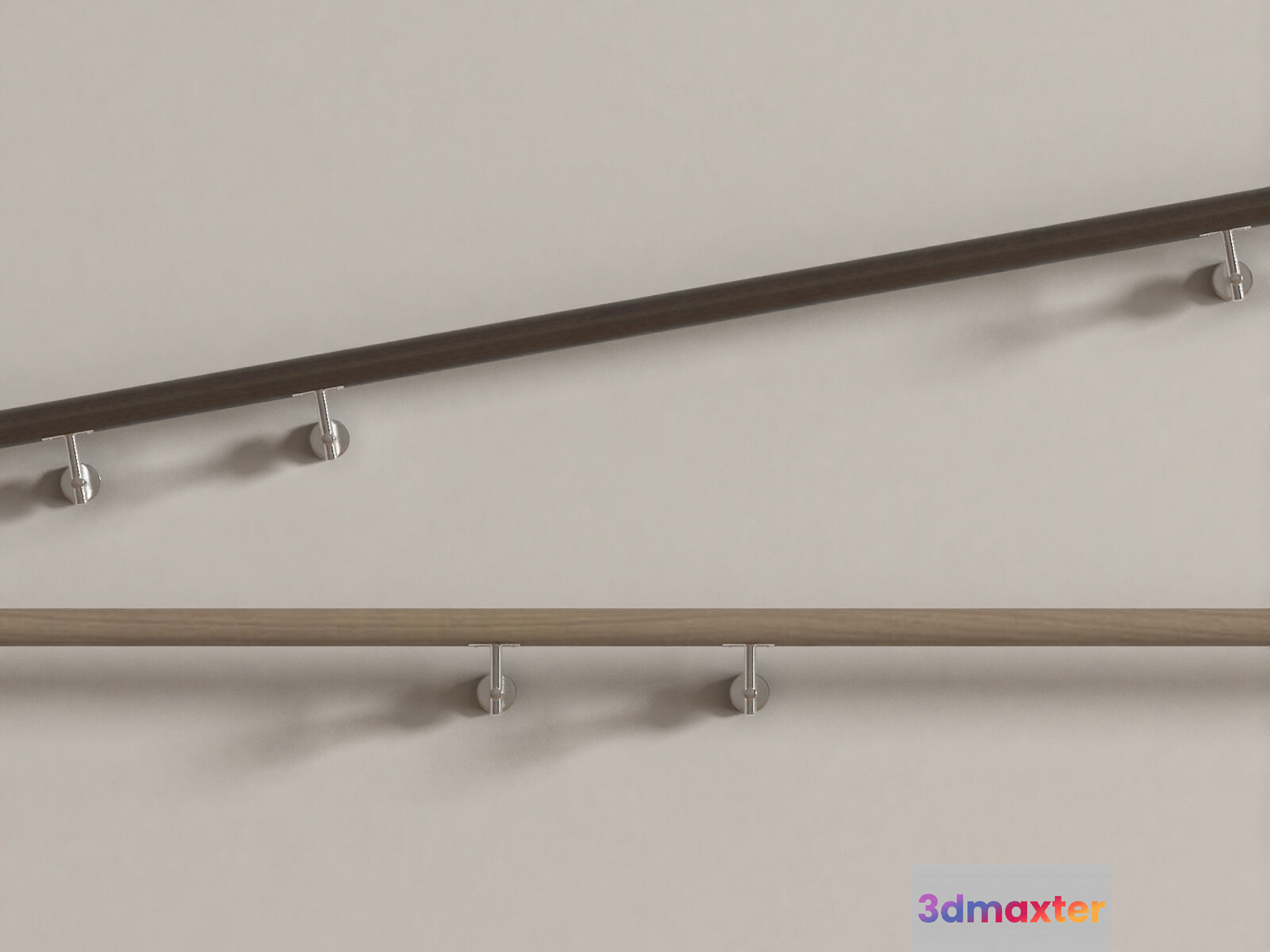 Two Metal Handrails 3D Model - 13980 - VRAY Render