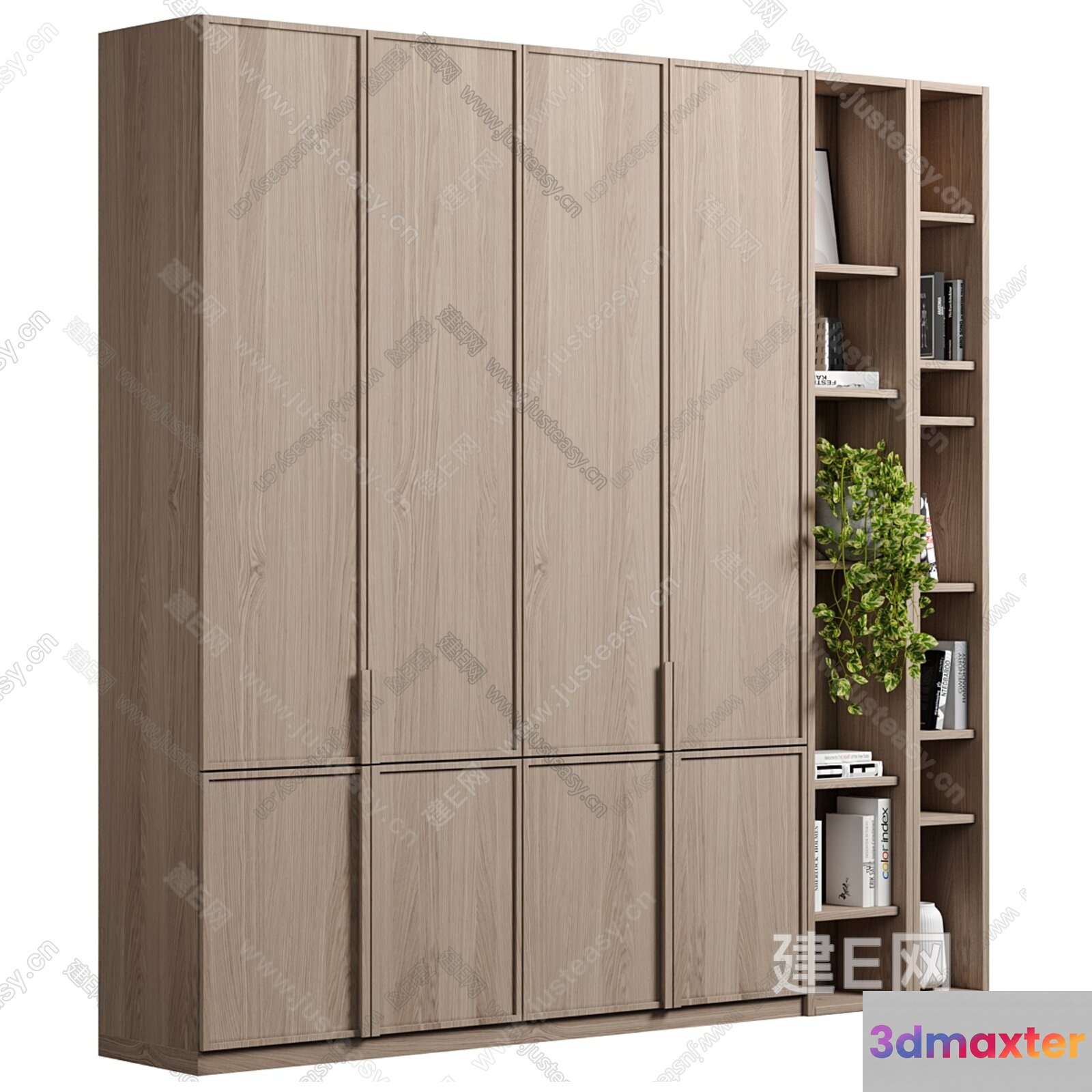 A Large Wooden Closet 3D Model - 18136 - VRAY Render