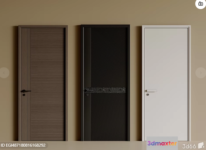 Modern Interior Doors 3D Model - 17540 - VRAY Render