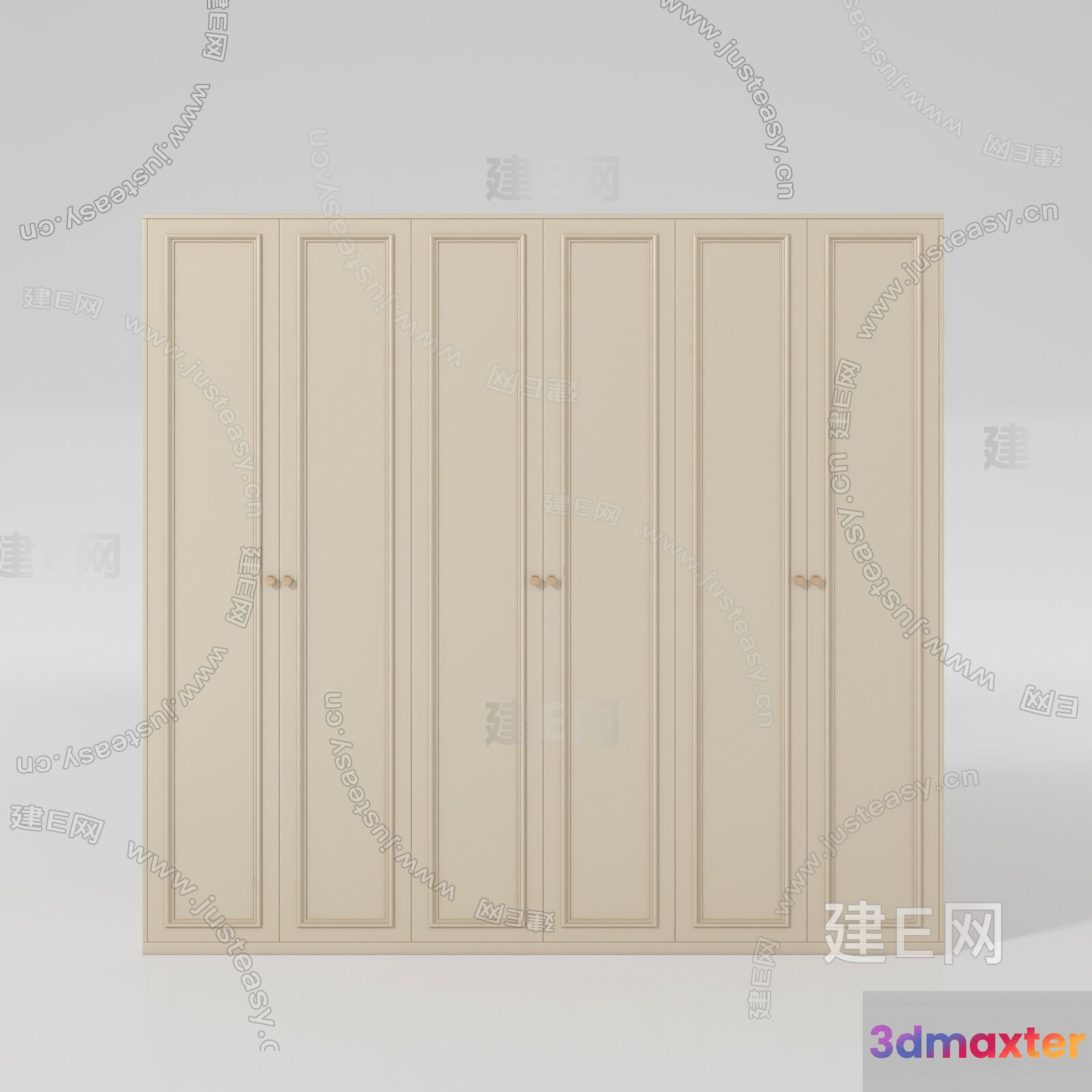 A Set Of Cream-Colored Cabinets 3D Model - 2238 - VRAY Render