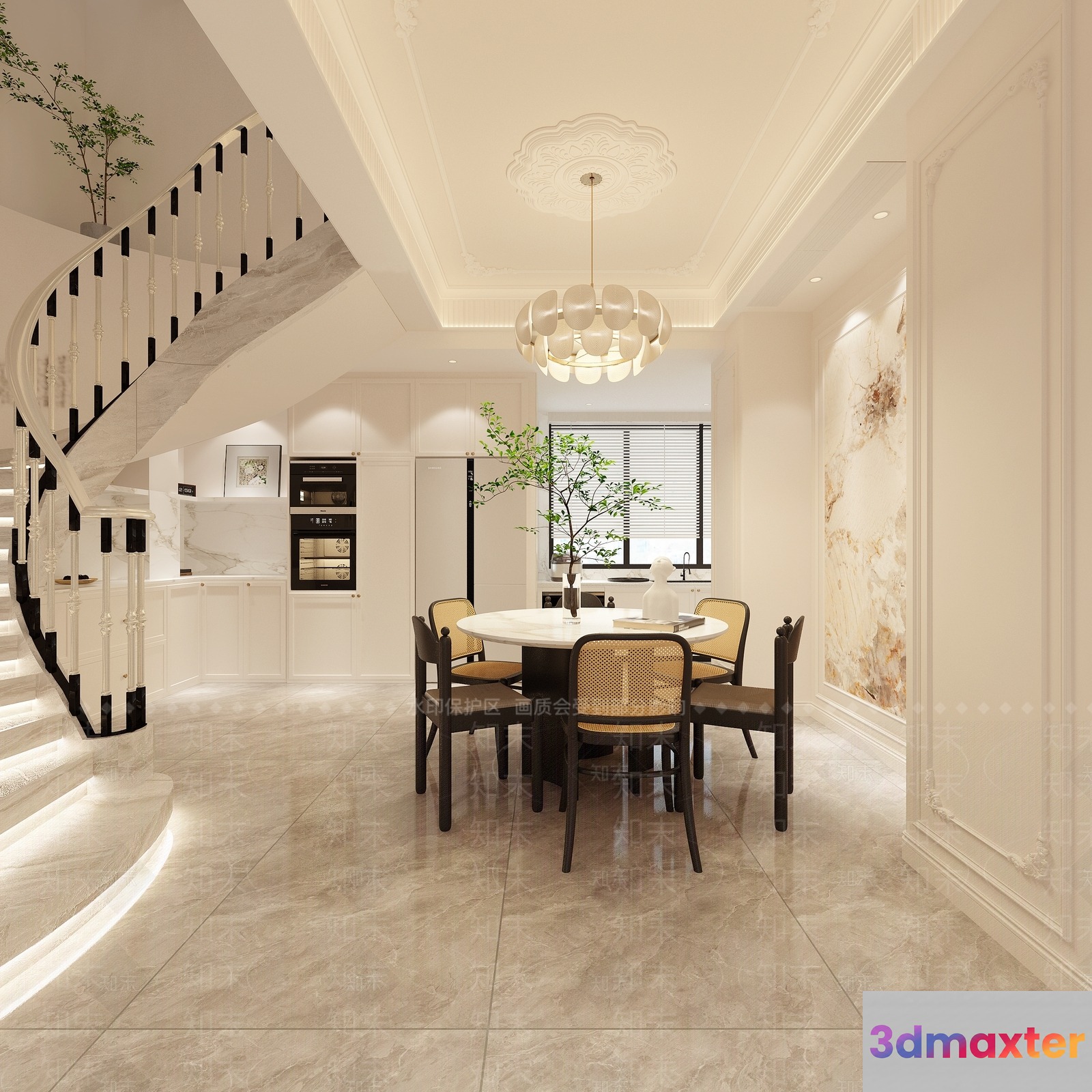 Modern Dining Room 3D Model - 15511 - VRAY Render