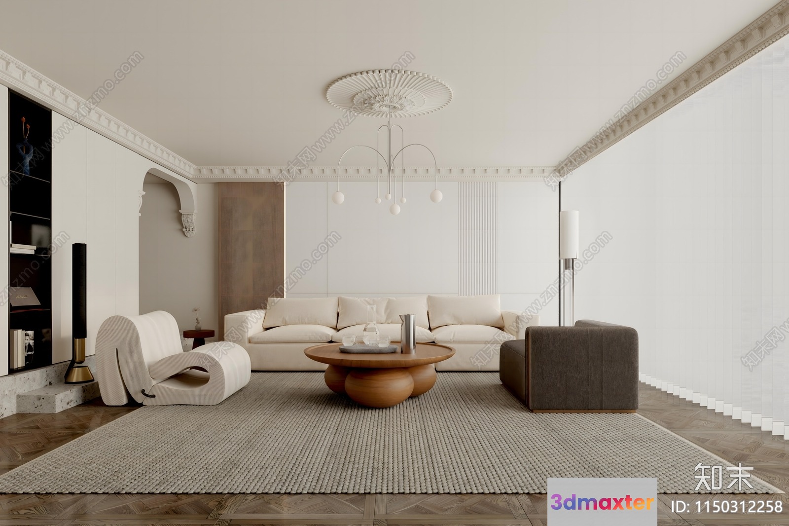Modern Living Room 3D Model - 11854 - VRAY Render