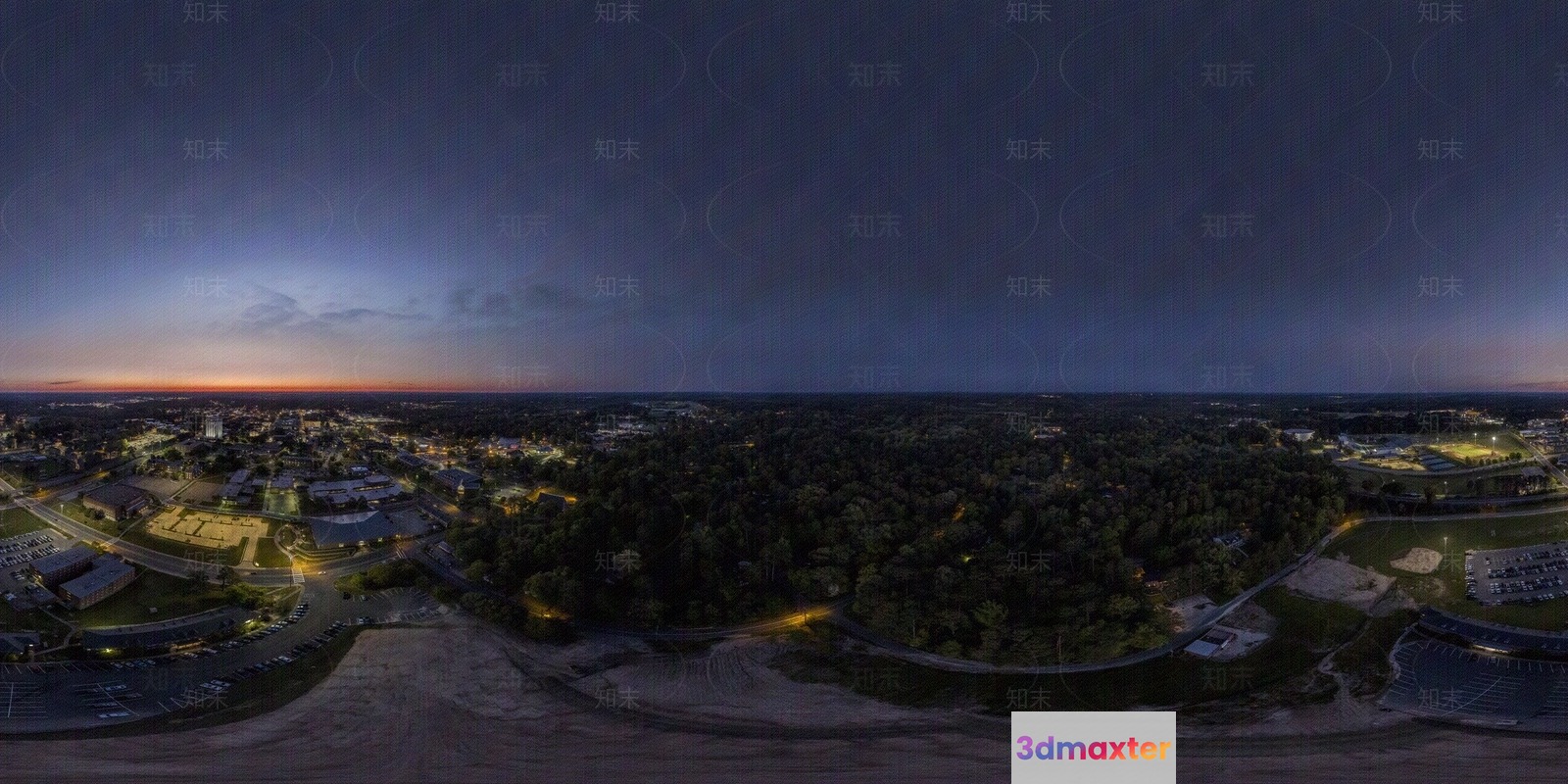 Aerial View Of A City 3D Model - 13500 - VRAY Render