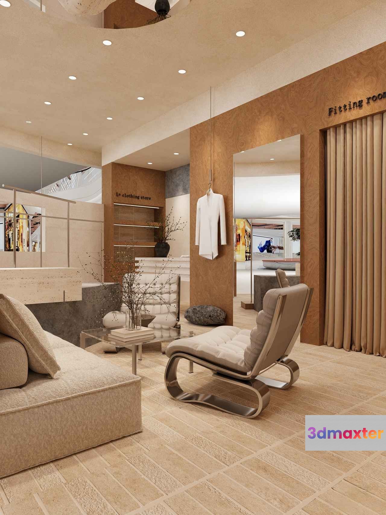 Modern Beige Room 3D Model - 7640 - CORONA Render