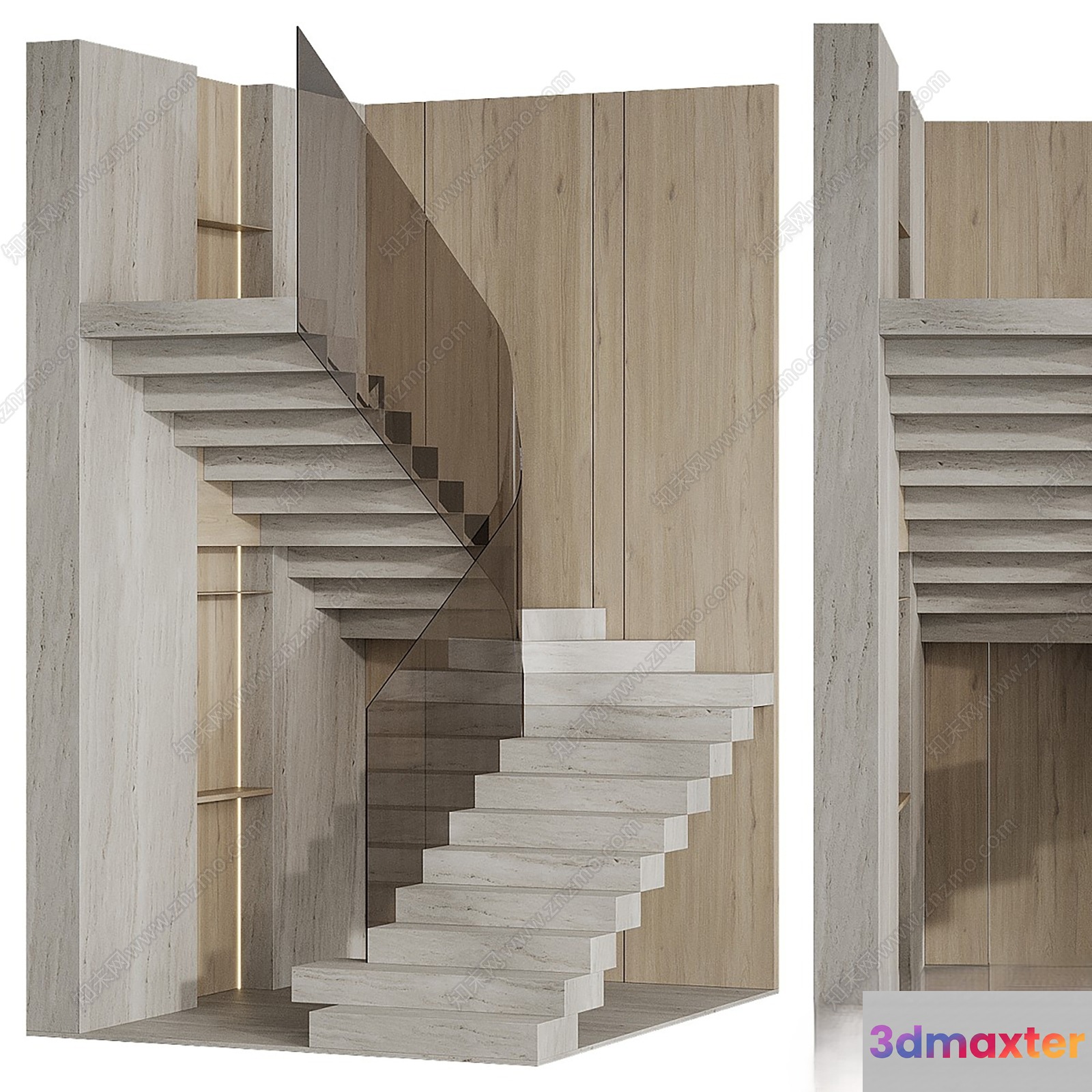 A Modern Staircase 3D Model - 11787 - VRAY Render