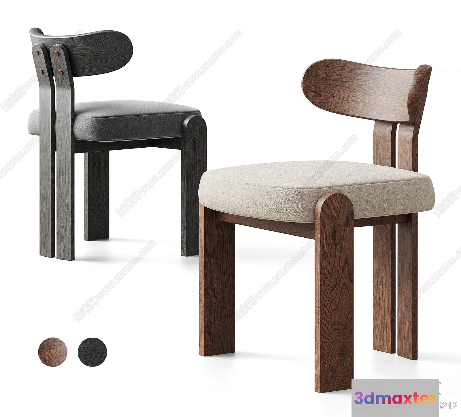 Wooden Dining Chairs 3D Model - 12070 - VRAY Render