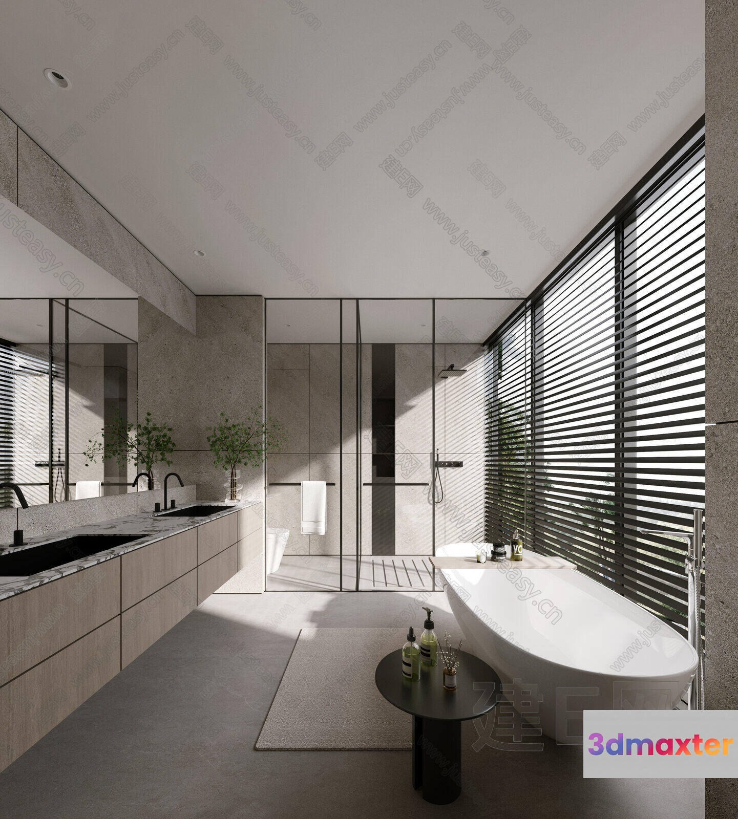 Modern Bathroom Design 3D Model - 12852 - CORONA Render