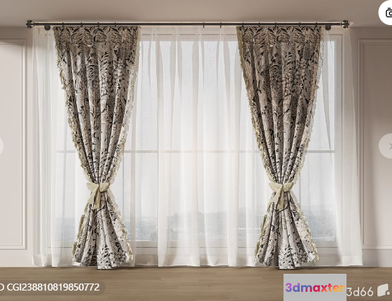 Modern Window Treatments 3D Model - 11630 - VRAY Render
