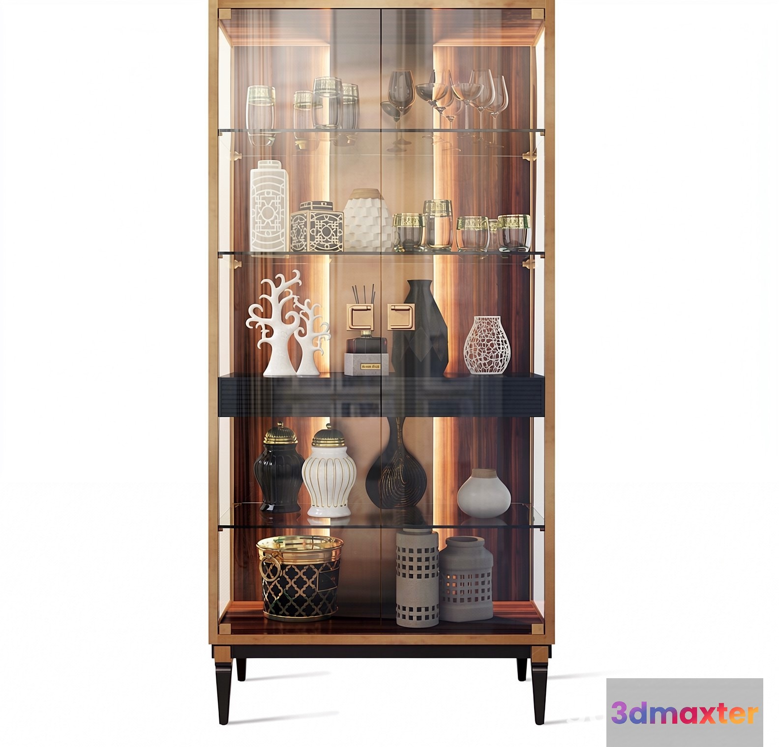 A Glass Display Cabinet 3D Model - 23185 - VRAY Render