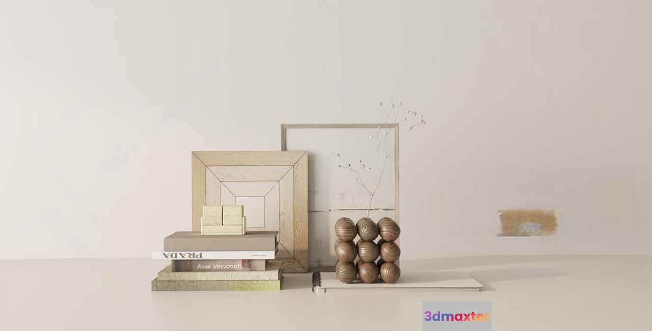 Modern Beige Decor 3D Model - 5110 - VRAY Render