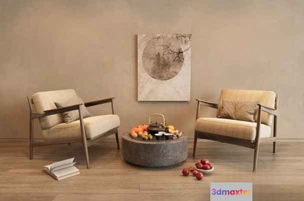 Modern Living Room 3D Model - 9716 - VRAY Render