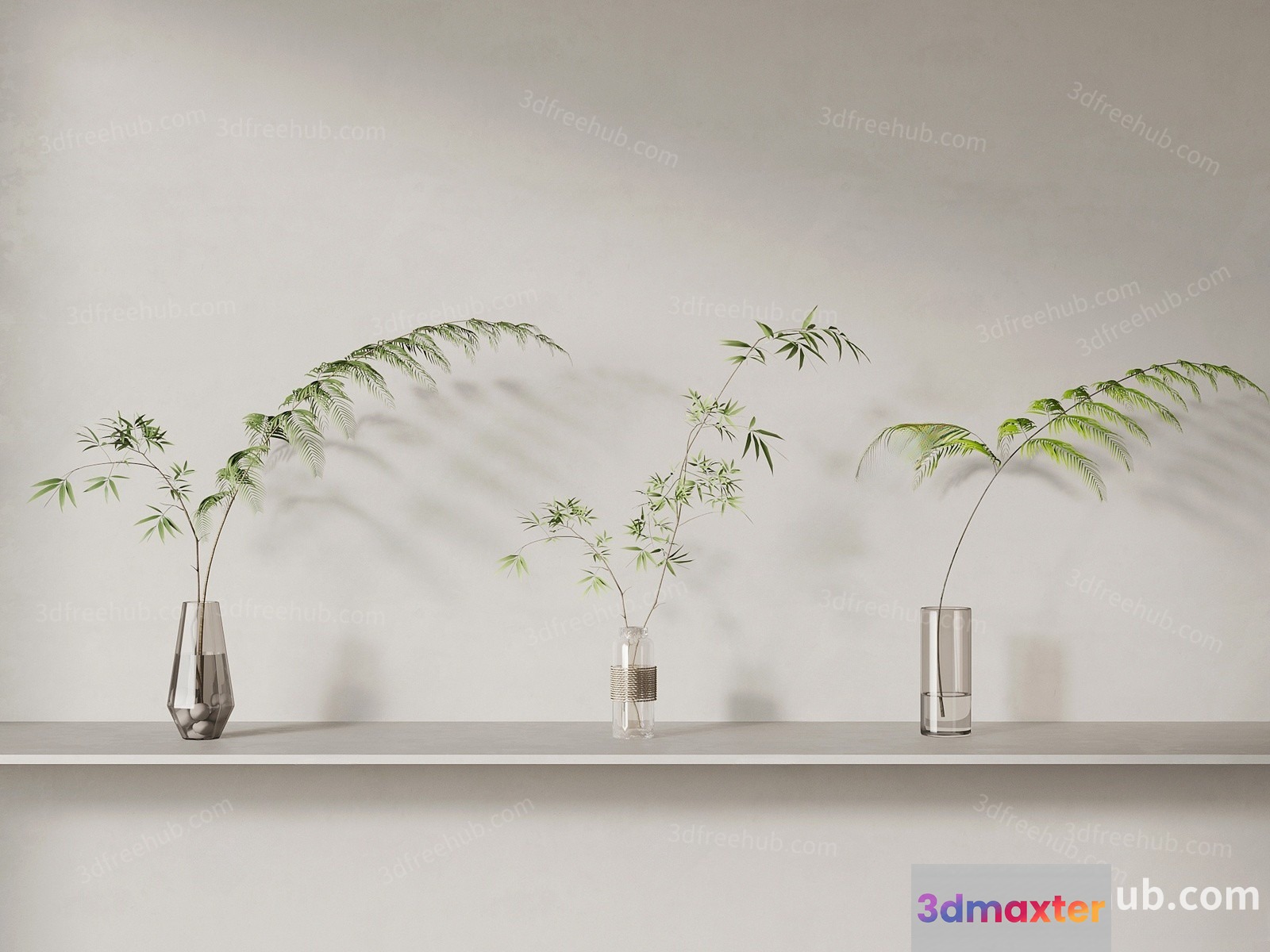 Minimalist Vase Arrangement 3D Model - 22938 - VRAY Render