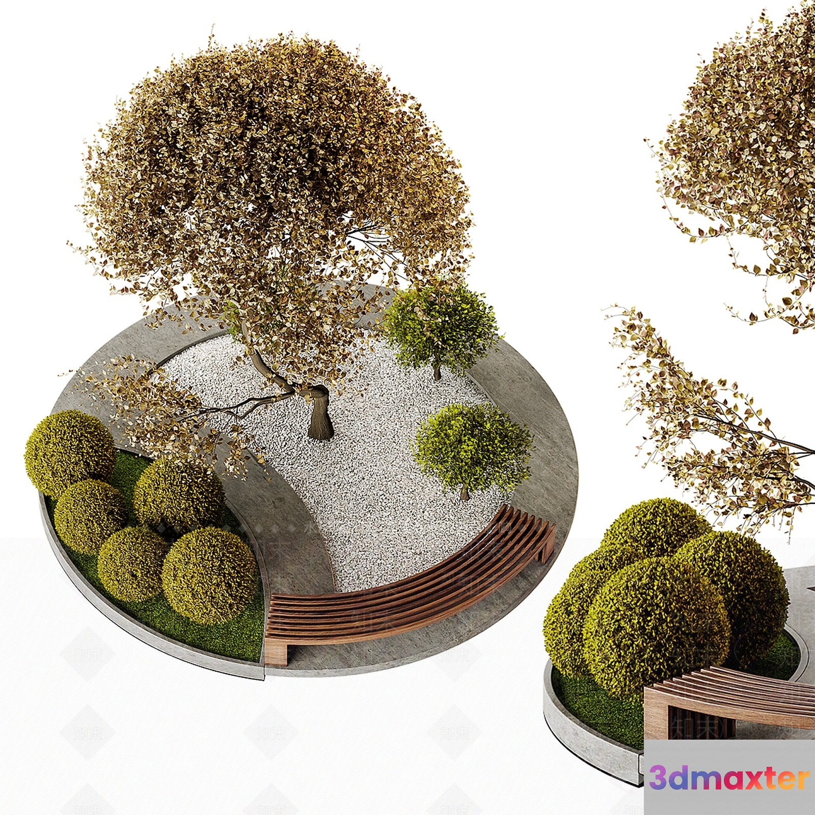 Modern Outdoor Landscape 3D Model - 8158 - VRAY Render