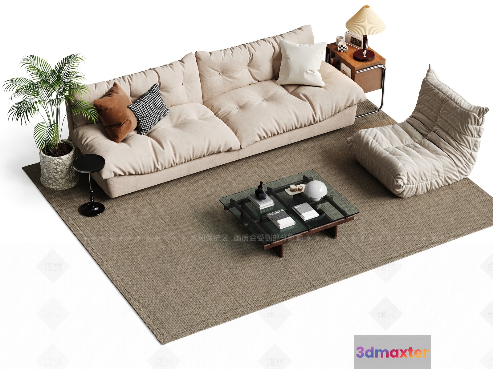 Modern Living Room 3D Model - 2364 - VRAY Render