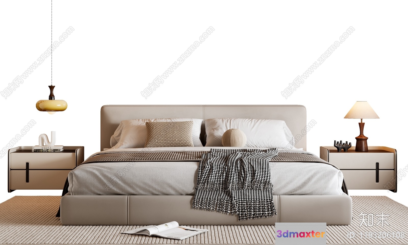 Cozy Modern Bedroom 3D Model - 11080 - VRAY Render