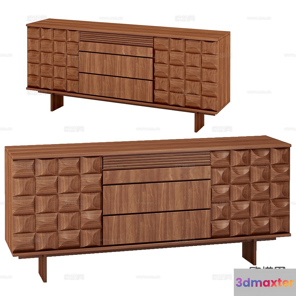 Mid-Century Modern Dresser 3D Model - 12963 - VRAY Render