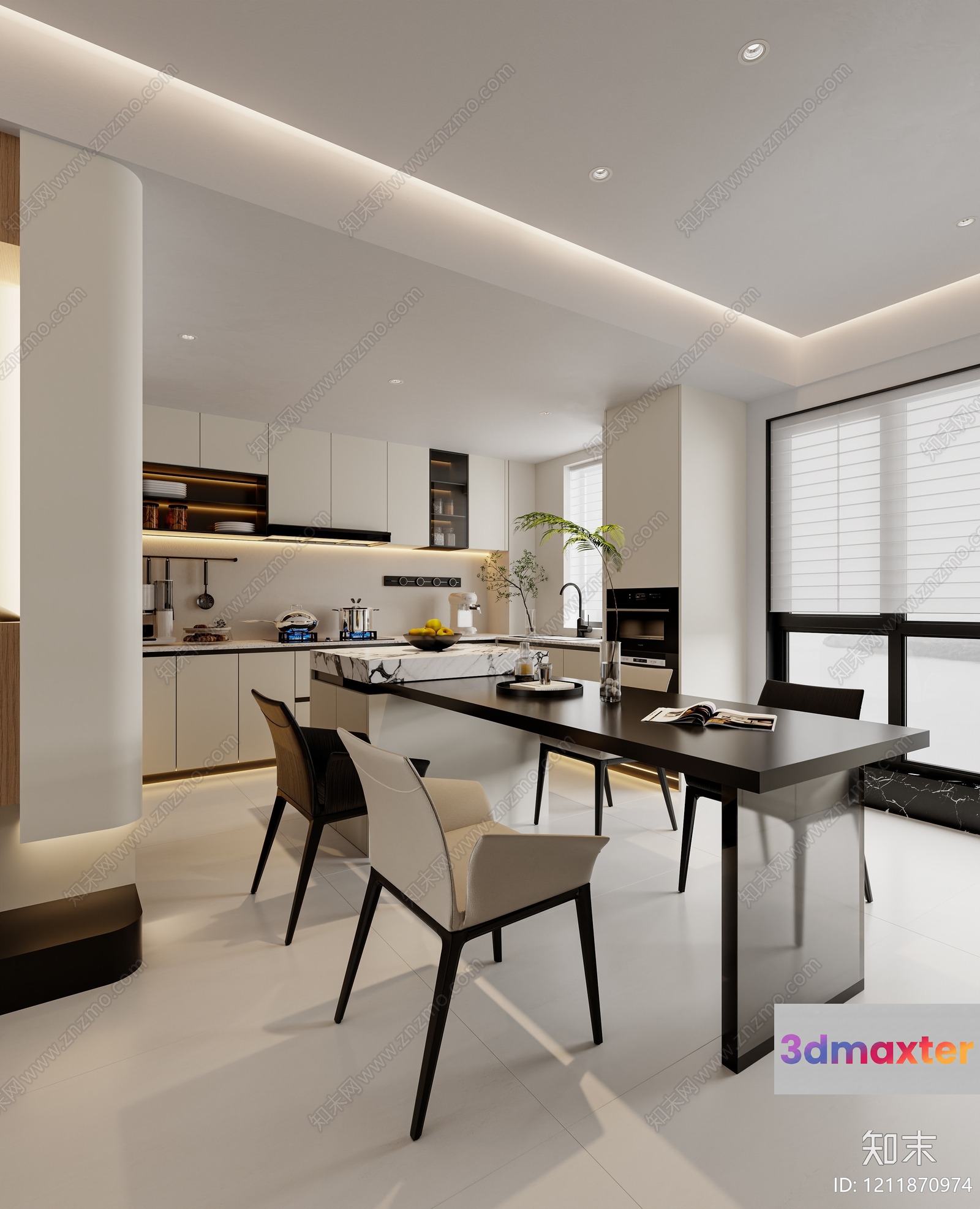 Modern Dining Area 3D Model - 19251 - VRAY Render