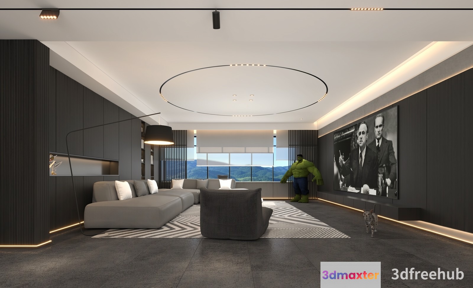 Modern Living Room 3D Model - 19699 - VRAY Render