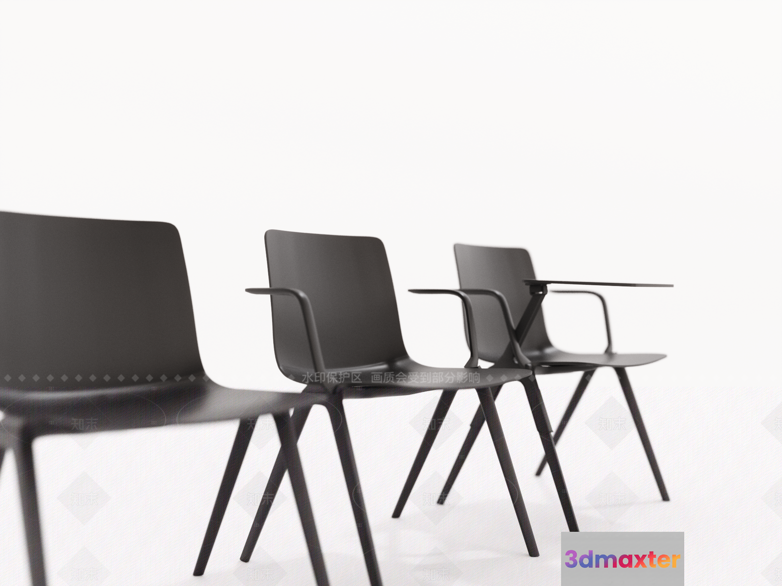 Modern Plastic Chairs 3D Model - 8416 - VRAY Render