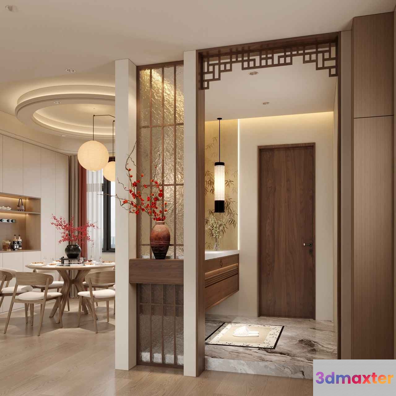 Modern Asian-Style Interior 3D Model - 2967 - VRAY Render