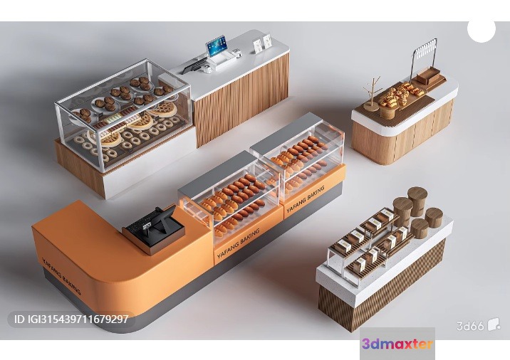 Modern Bakery Display Cases 3D Model - 1571 - VRAY Render
