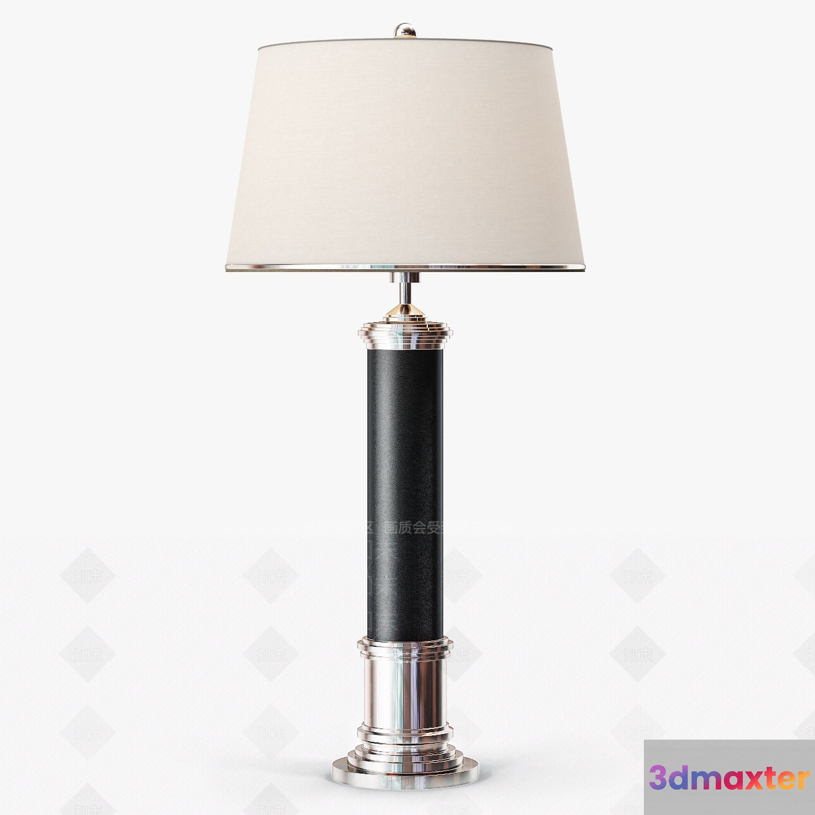 A Table Lamp With A White Shade 3D Model - 12267 - VRAY Render