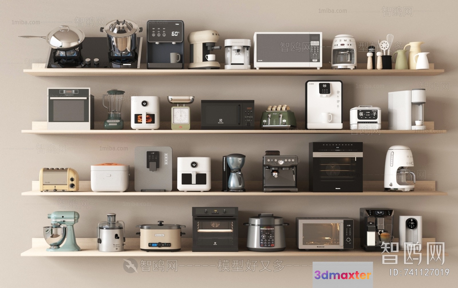 Kitchen Appliances 3D Model - 12213 - VRAY Render