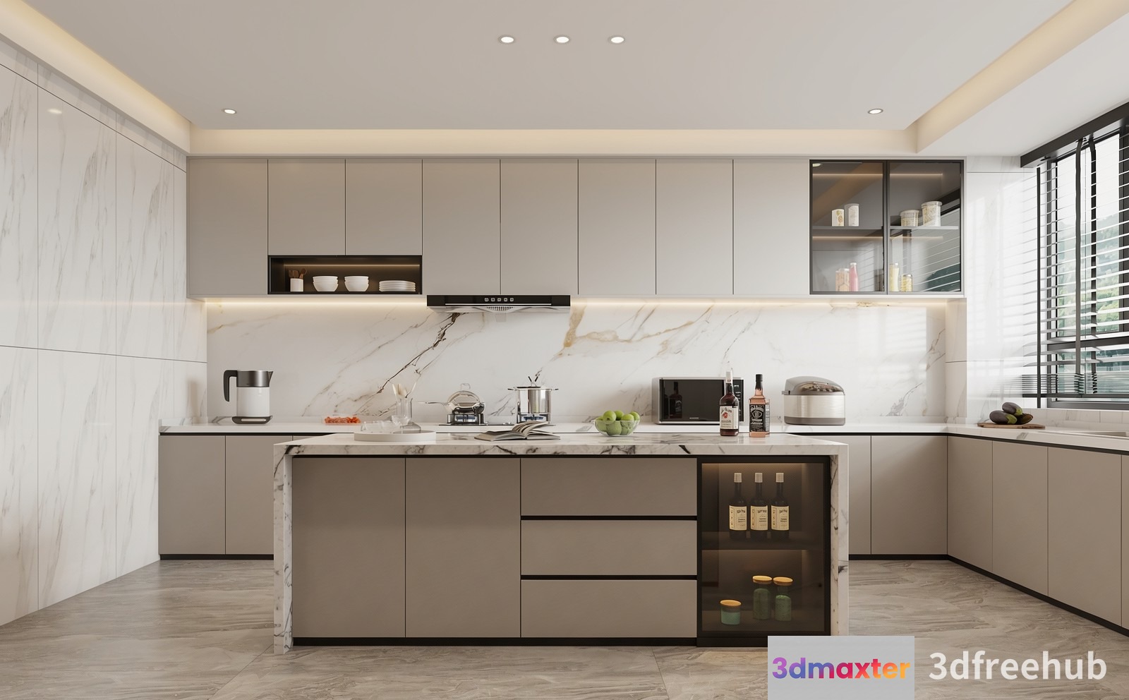 Modern Kitchen 3D Model - 23301 - VRAY Render