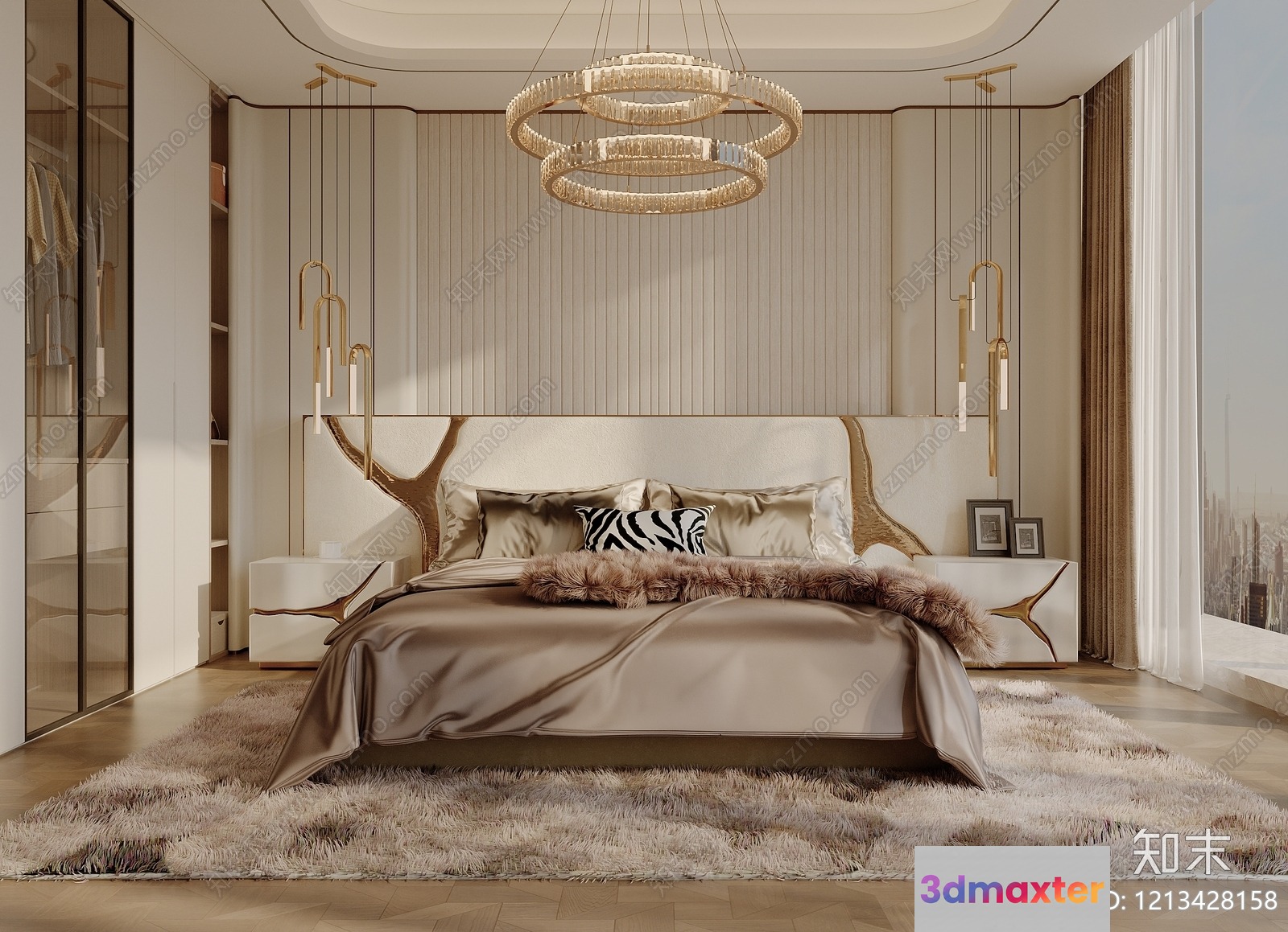 Cozy Bedroom 3D Model - 7012 - VRAY Render