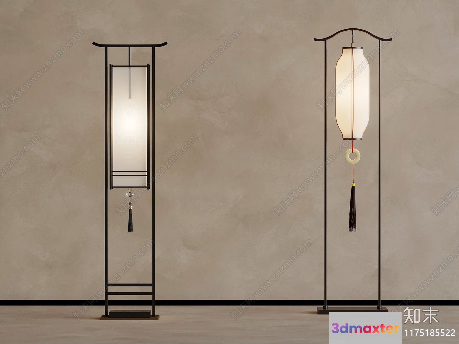 Modern Asian Floor Lamps 3D Model - 15684 - VRAY Render