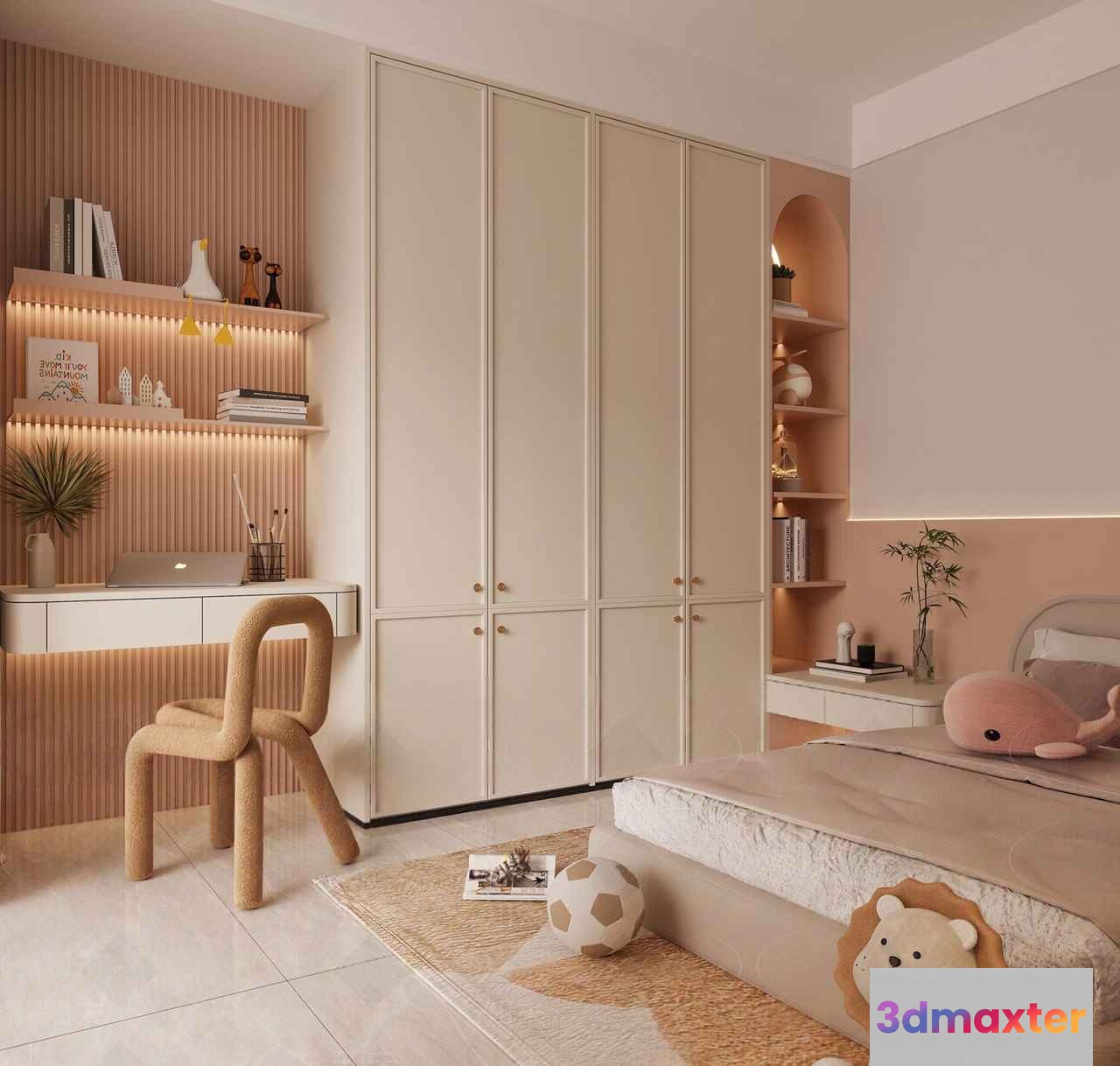 Cozy Kids' Bedroom 3D Model - 12503 - VRAY Render