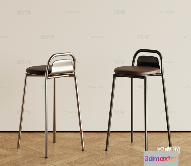 Modern Metal Stools 3D Model - 21107 - VRAY Render