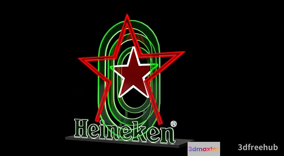 Heineken Star Logo 3D Model - 22992 - VRAY Render