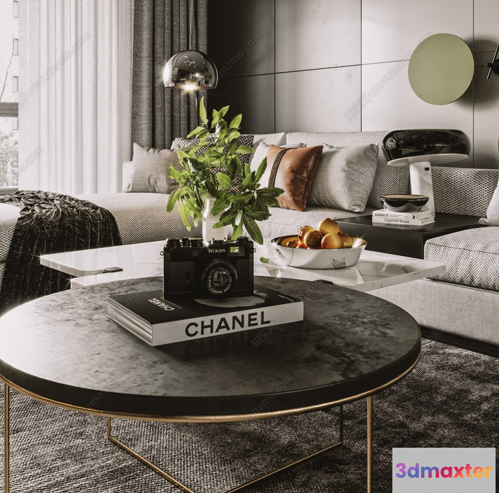 Modern Living Room 3D Model - 21836 - VRAY Render