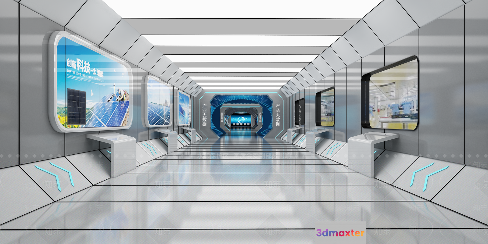 Modern Futuristic Room 3D Model - 12657 - VRAY Render