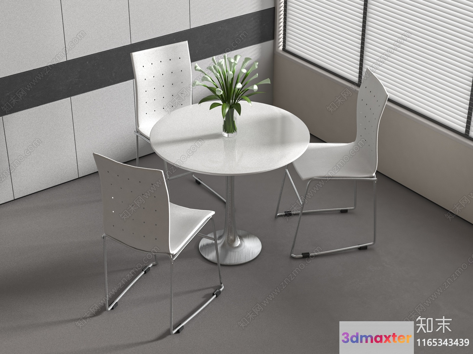 Modern Dining Room 3D Model - 10132 - VRAY Render